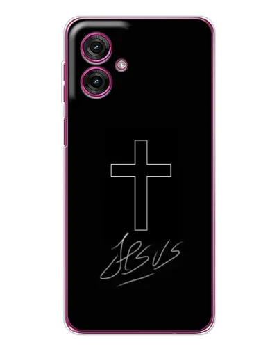 Чехол для Motorola Moto G55 с картинкой «Графический крест Jesus» Чехол для Motorola Moto G55 с картинкой «Графический крест Jesus»