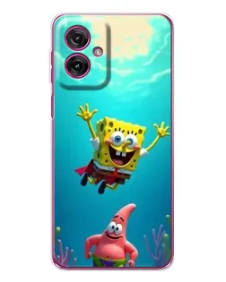 Чехол для Motorola Moto G55 с картинкой «Спанч Боб под водой»