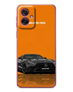 Чехол для Motorola Moto G55 с картинкой «Оранжевый Mercedes AMG»