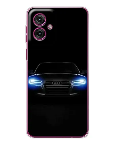 Чехол для Motorola Moto G55 с картинкой «Audi в неоне»