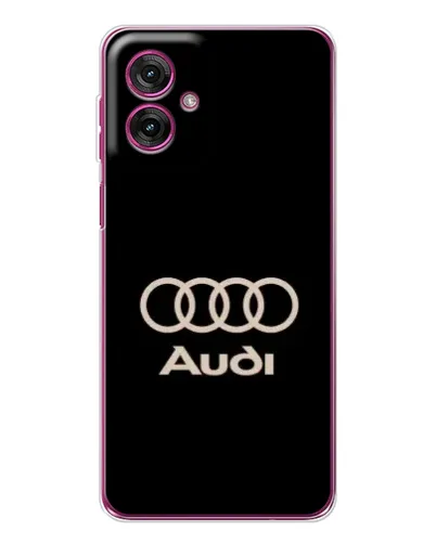 Чехол для Motorola Moto G55 с картинкой «Audi — золотой логотип»