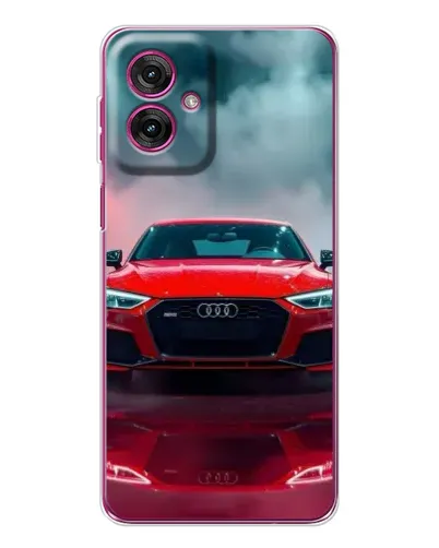 Чехол для Motorola Moto G55 с картинкой «Audi RS — красный стиль»