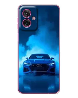 Чехол для Motorola Moto G55 с картинкой «Audi — голубая энергия» Чехол для Motorola Moto G55 с картинкой «Audi — голубая энергия»