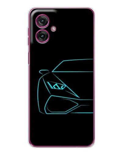 Чехол для Motorola Moto G55 с картинкой «Голубой силуэт Lamborghini» Чехол для Motorola Moto G55 с картинкой «Голубой силуэт Lamborghini»