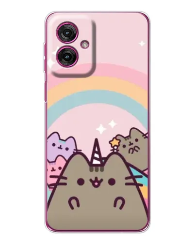Чехол для Motorola Moto G55 с картинкой «Единорог Pusheen»