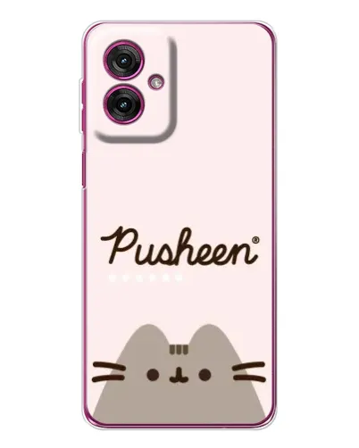 Чехол для Motorola Moto G55 с картинкой «Pusheen логотип»