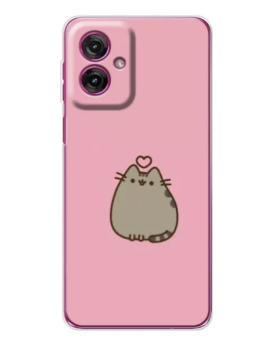 Чехол для Motorola Moto G55 с картинкой «Pusheen сердце»
