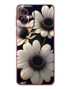 Чехол для Motorola Moto G55 с картинкой «Белые маргаритки макро»