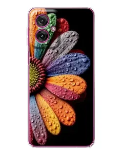 Чехол для Motorola Moto G55 с картинкой «Радужный цветок»