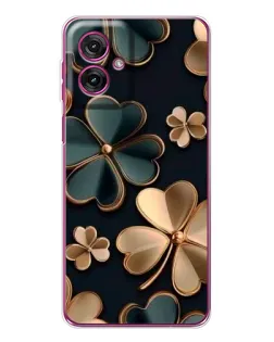 Чехол для Motorola Moto G55 с картинкой «Клевер в золоте»