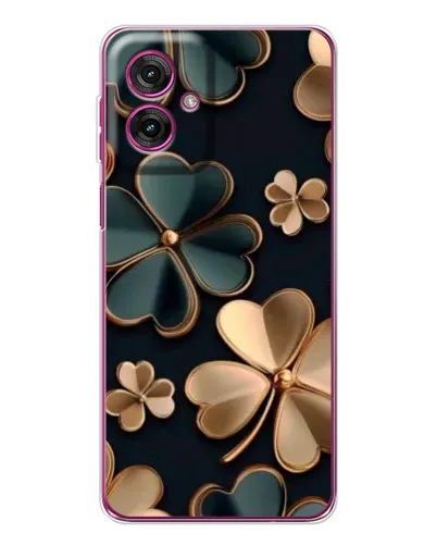 Чехол для Motorola Moto G55 с картинкой «Клевер в золоте»