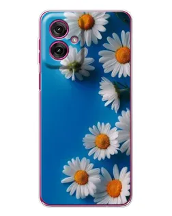 Чехол для Motorola Moto G55 с картинкой «Белоснежные маргаритки»