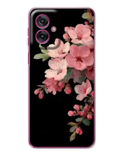 Чехол для Motorola Moto G55 с картинкой «Розовая ветка сакуры»