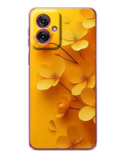 Чехол для Motorola Moto G55 с картинкой «Золотые лепестки»