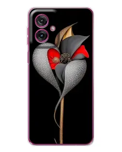 Чехол для Motorola Moto G55 с картинкой «Серебряный фантазийный цветок»