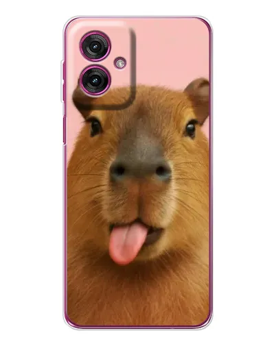 Чехол для Motorola Moto G55 с картинкой «Капибара с языком» Чехол для Motorola Moto G55 с картинкой «Капибара с языком»