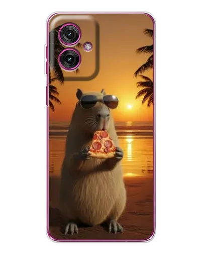 Чехол для Motorola Moto G55 с картинкой «Капибара с пиццей» Чехол для Motorola Moto G55 с картинкой «Капибара с пиццей»