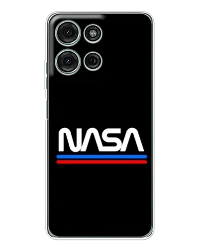 Чехол для Motorola MOTO G56 с картинкой «NASA — классика Red Blue» Чехол для Motorola MOTO G56 с картинкой «NASA — классика Red Blue»