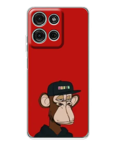 Чехол для Motorola MOTO G56 с картинкой «Bored Ape — красный фон» Чехол для Motorola MOTO G56 с картинкой «Bored Ape — красный фон»