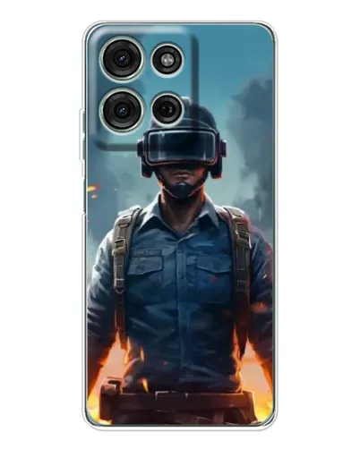 Чехол для Motorola MOTO G56 с картинкой «PUBG — реалистичный герой»