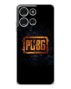 Чехол для Motorola MOTO G56 с картинкой «PUBG — золотой логотип»
