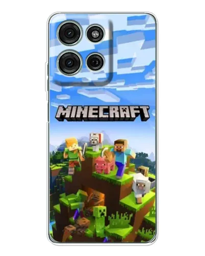 Чехол для Motorola MOTO G56 с картинкой «Minecraft классический мир»