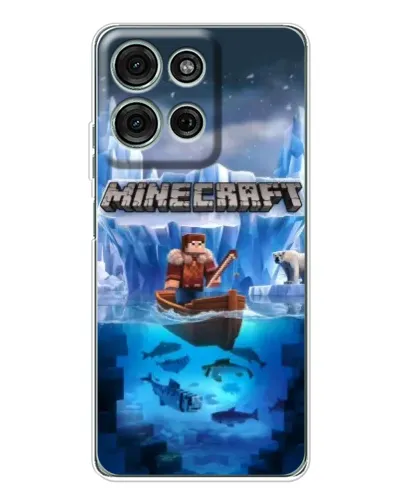 Чехол для Motorola MOTO G56 с картинкой «Minecraft ледяной мир»
