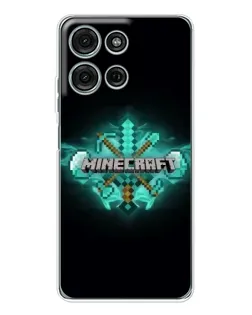 Чехол для Motorola MOTO G56 с картинкой «Minecraft Diamond лого»