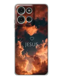 Чехол для Motorola MOTO G56 с картинкой «Сияние Имени Jesus»