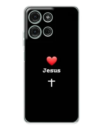Чехол для Motorola MOTO G56 с картинкой «Сердце - Jesus»