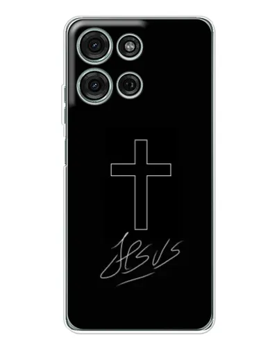 Чехол для Motorola MOTO G56 с картинкой «Графический крест Jesus» Чехол для Motorola MOTO G56 с картинкой «Графический крест Jesus»
