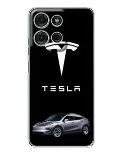 Чехол для Motorola MOTO G56 с картинкой «Tesla Model Y»