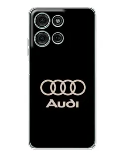 Чехол для Motorola MOTO G56 с картинкой «Audi — золотой логотип»