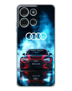 Чехол для Motorola MOTO G56 с картинкой «Audi Sport — неон»