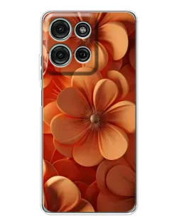 Чехол для Motorola MOTO G56 с картинкой «Оранжевый макро цветок»