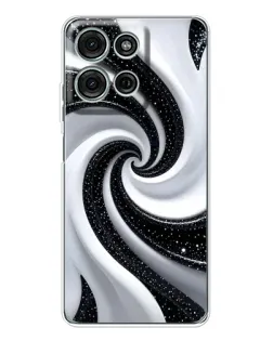 Чехол для Motorola MOTO G56 с картинкой «Черно-белая спираль»