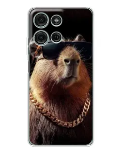 Чехол для Motorola MOTO G56 с картинкой «Капибара золотая цепь» Чехол для Motorola MOTO G56 с картинкой «Капибара золотая цепь»