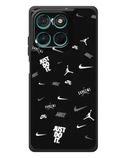Чехол для Motorola Moto G57 Power с картинкой «Nike Black Pattern» Чехол для Motorola Moto G57 Power с картинкой «Nike Black Pattern»
