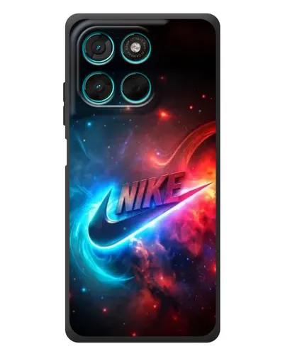 Чехол для Motorola Moto G57 Power с картинкой «Огненный логотип Nike»
