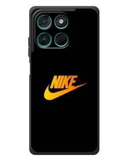 Чехол для Motorola Moto G57 Power с картинкой «Золотой логотип Nike»