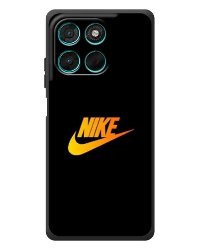 Чехол для Motorola Moto G57 Power с картинкой «Золотой логотип Nike»