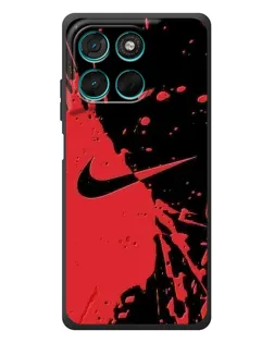 Чехол для Motorola Moto G57 Power с картинкой «Красные брызги Nike»