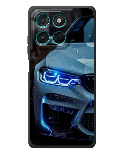 Чехол для Motorola Moto G57 Power с картинкой «Взгляд BMW с синими фарами»