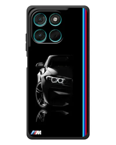 Чехол для Motorola Moto G57 Power с картинкой «Силуэт BMW в темноте»