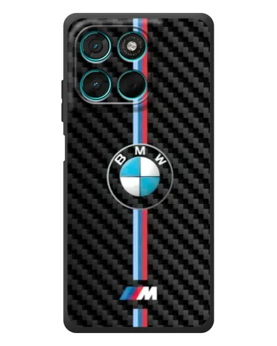 Чехол для Motorola Moto G57 Power с картинкой «Эмблема BMW и карбон»