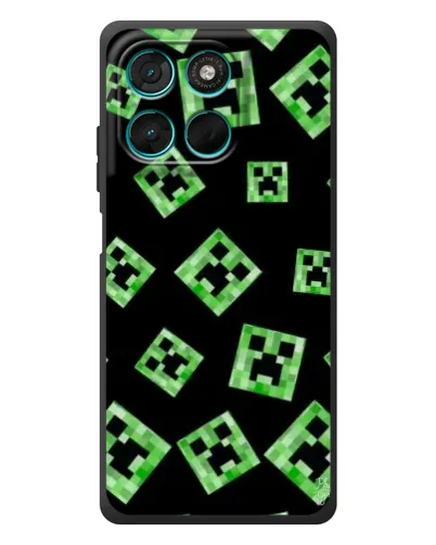 Чехол для Motorola Moto G57 Power с картинкой «Паттерн с криперами»