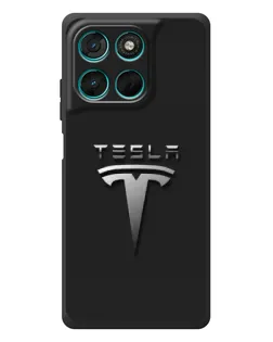 Чехол для Motorola Moto G57 Power с картинкой «Стальной логотип Tesla» Чехол для Motorola Moto G57 Power с картинкой «Стальной логотип Tesla»