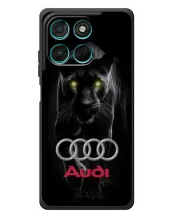 Чехол для Motorola Moto G57 Power с картинкой «Пантера и Audi»