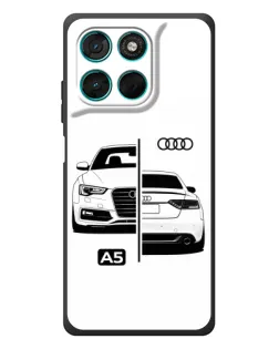 Чехол для Motorola Moto G57 Power с картинкой «Audi — контрастный дизайн»