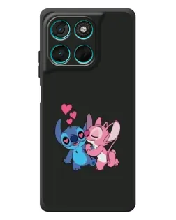 Чехол для Motorola Moto G57 Power с картинкой «Анжел целует Стича»